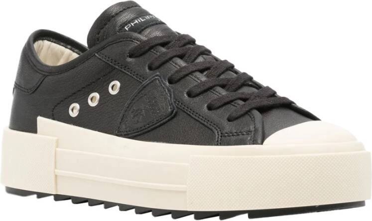 Philippe Model Zwarte Haute Leren Sneakers Parijse Stijl Black Dames