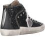 Philippe Model Zwarte Hoge Sneakers Leer Suède Glitter Black Dames - Thumbnail 8