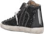 Philippe Model Zwarte Hoge Sneakers Leer Suède Glitter Black Dames - Thumbnail 9