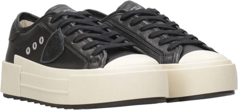 Philippe Model Zwarte lage top sneakers met dierenprint Black Dames