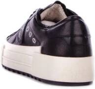 Philippe Model Zwarte Leren Sneakers Logo Zijkant Black Dames