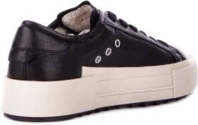 Philippe Model Zwarte Leren Sneakers Logo Zijkant Black Dames