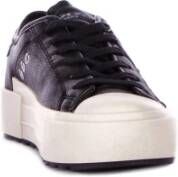 Philippe Model Zwarte Leren Sneakers Logo Zijkant Black Dames