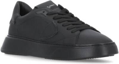 Philippe Model Zwarte Sneakers met Logo Hiel Black Heren