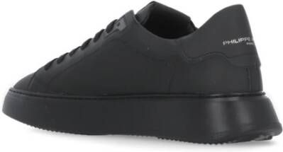 Philippe Model Zwarte Sneakers met Logo Hiel Black Heren