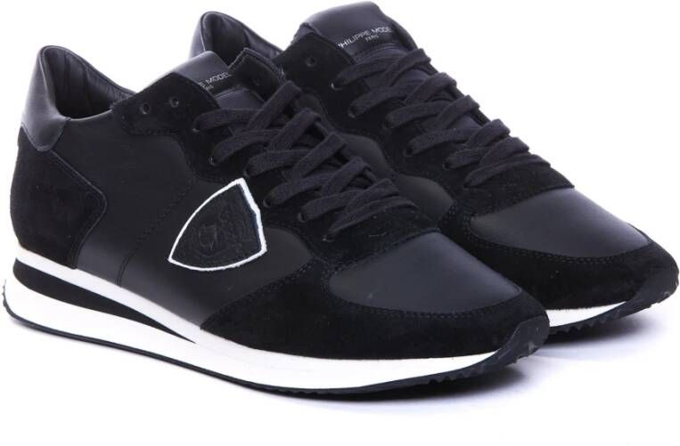 Philippe Model Zwarte Sneakers voor Mannen Black Heren