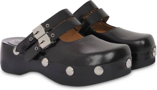 Philosophy di Lorenzo Serafini Zwarte Sandalen met Gesp en Studs Black Dames