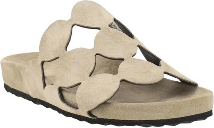 Pierre Hardy Suède Sandalen met Ronde Neus en Bubble Patroon Beige Dames