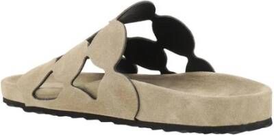 Pierre Hardy Suède Sandalen met Ronde Neus en Bubble Patroon Beige Dames