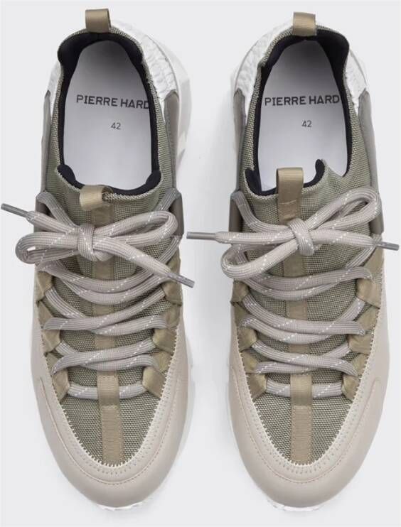 Pierre Hardy Trek Comet Sneakers in Khaki Grijs Wit Gray Heren