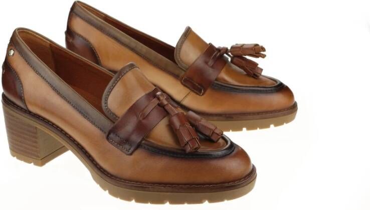 Pikolinos Authentieke dames loafers met hak Brown Dames