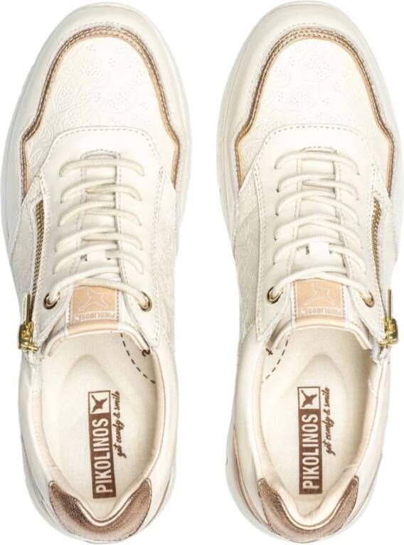 Pikolinos Beige Casual Leren Sneakers Beige Dames