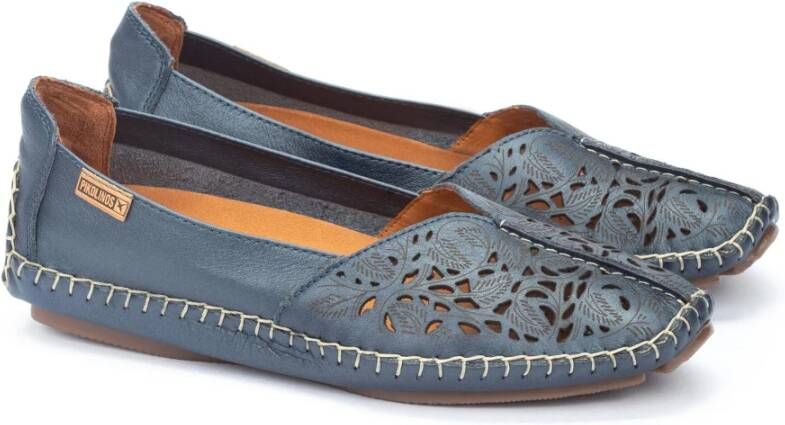 Pikolinos Blauwe Leren Loafer voor Dames Blue Dames