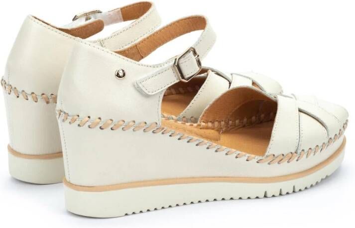 Pikolinos Comfortabele hoge hak sandaal Off White Beige Dames