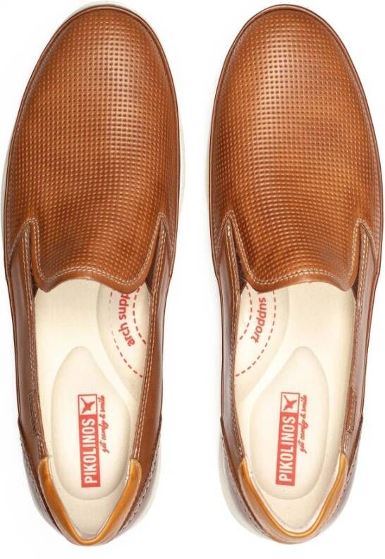 Pikolinos Comfortabele leren heren loafers bruin Brown Heren