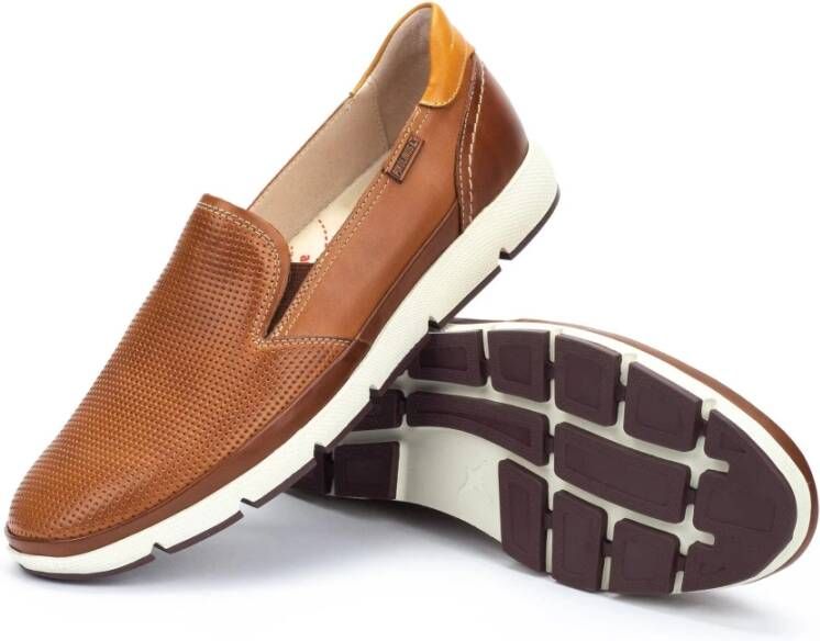 Pikolinos Comfortabele leren heren loafers bruin Brown Heren