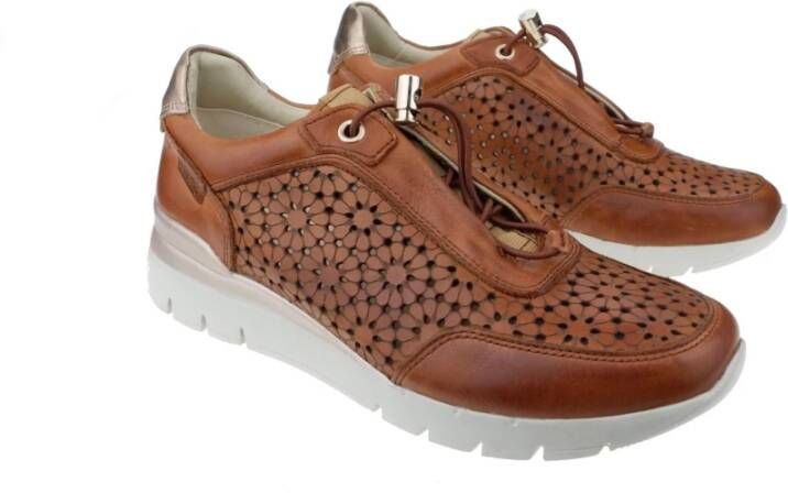 Pikolinos Geperforeerde Bruine Sneaker Brown Dames