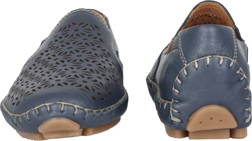 Pikolinos Geperforeerde zomerloafer blauw Blue Dames