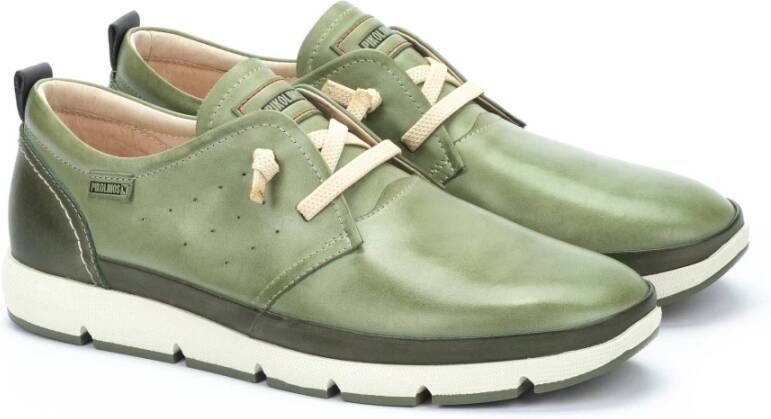 Pikolinos Groene leren heren veterschoenen Green Heren