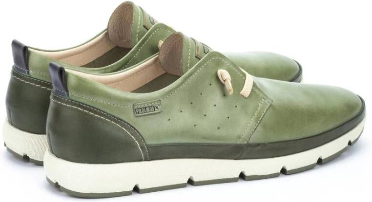 Pikolinos Groene leren heren veterschoenen Green Heren