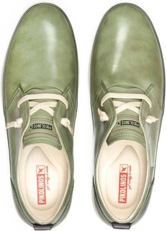 Pikolinos Groene leren heren veterschoenen Green Heren