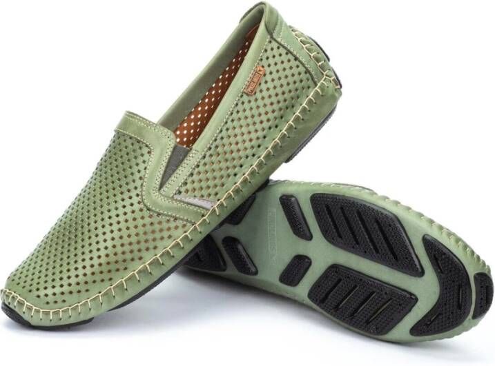 Pikolinos Groene leren herenloafer Green Heren