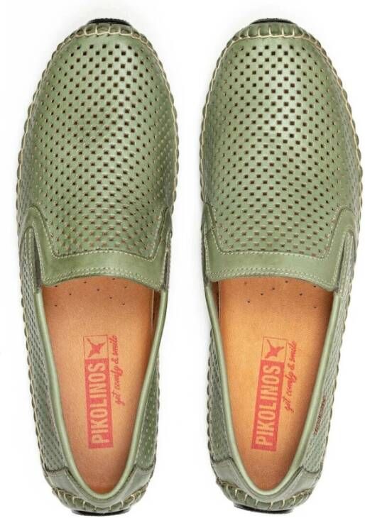 Pikolinos Groene leren herenloafer Green Heren