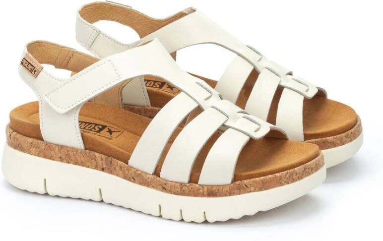 Pikolinos Off White Damesandaal Lichtgewicht Leer Beige Dames