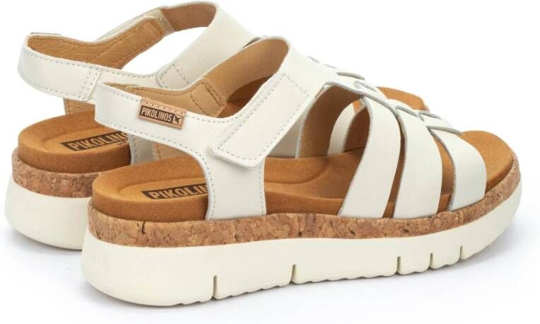 Pikolinos Off White Damesandaal Lichtgewicht Leer Beige Dames