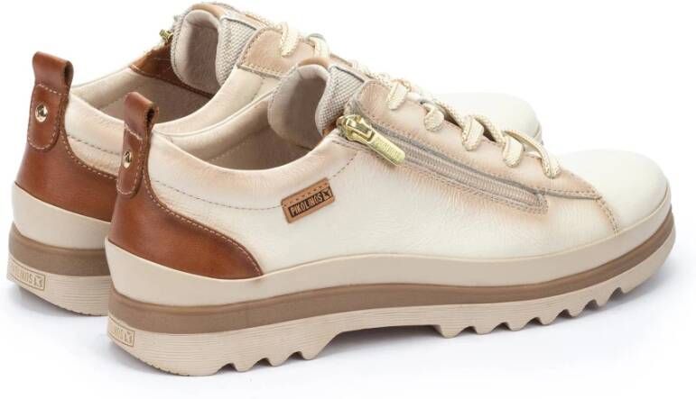 Pikolinos Premium Leren Off White Dames Sneaker Beige Dames