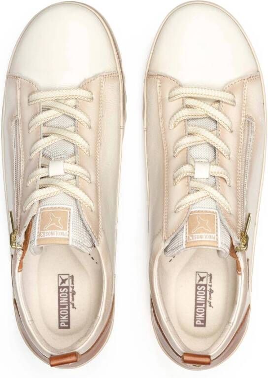 Pikolinos Premium Leren Off White Dames Sneaker Beige Dames