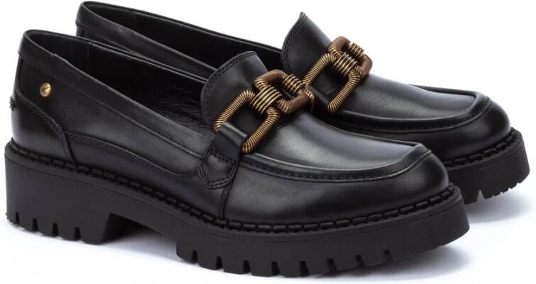 Pikolinos Studded Platform Loafers Black Dames