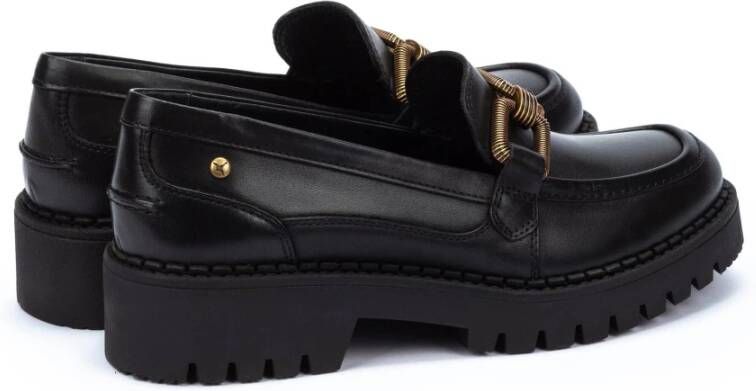 Pikolinos Studded Platform Loafers Black Dames