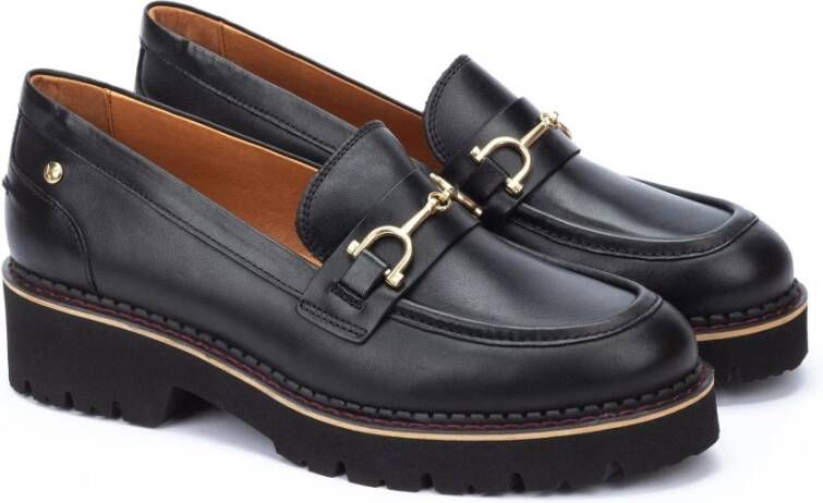 Pikolinos Zwarte Leren Loafers Black Dames