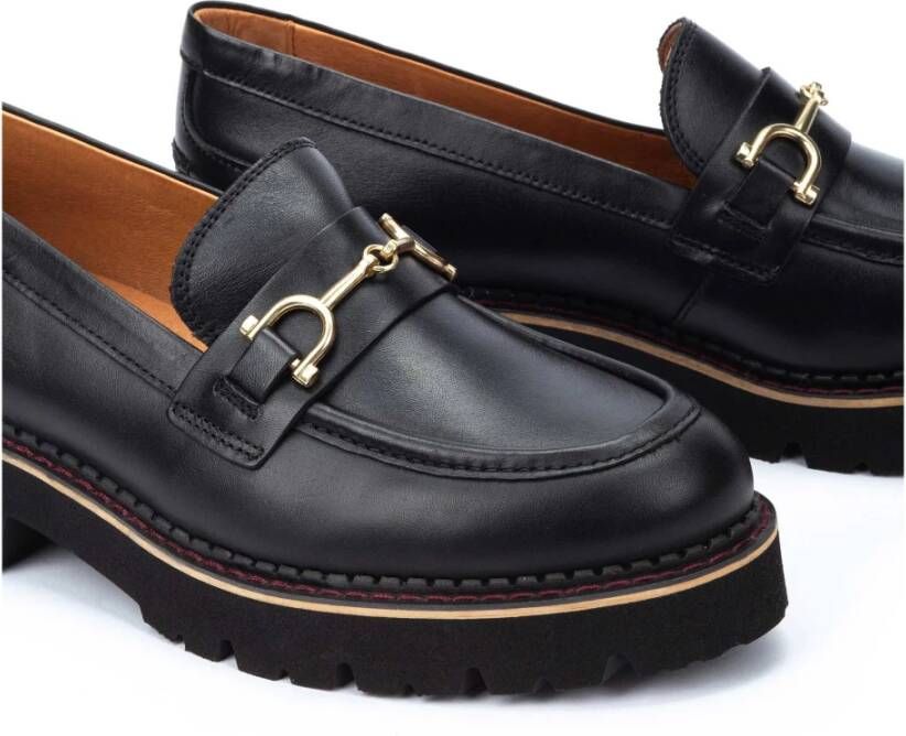 Pikolinos Zwarte Leren Loafers Black Dames