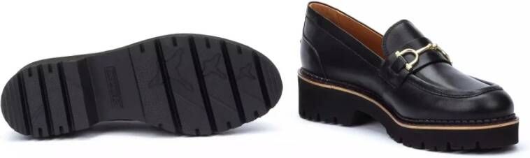 Pikolinos Zwarte Leren Loafers Black Dames