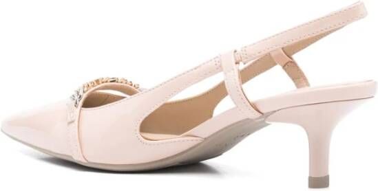 pinko Beige Slingback Platte Schoenen Rubberen Zool Beige Dames