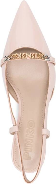 pinko Beige Slingback Platte Schoenen Rubberen Zool Beige Dames