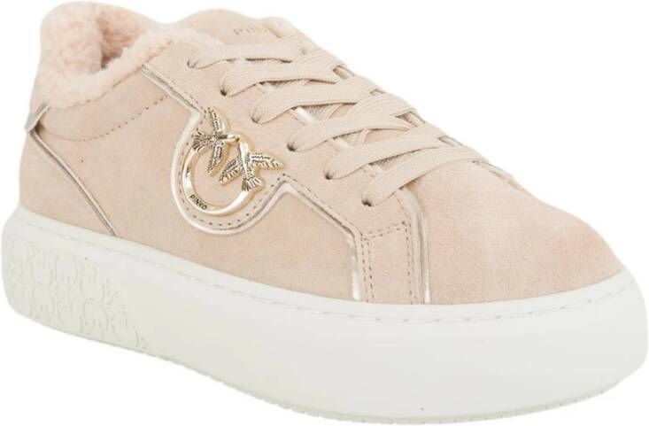 PINKO Lage Sneakers Dames Yoko 1.0 Sneaker Maat: 41 Materiaal: Suède Kleur: Beige - Foto 3