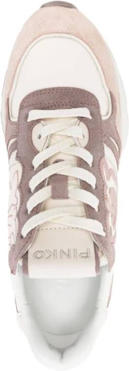 pinko Beige Sneakers met Logo Patch Beige Dames