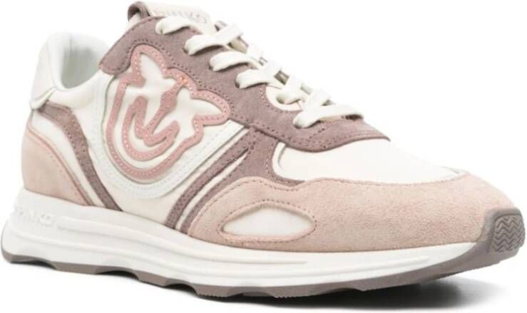 pinko Beige Sneakers met Logo Patch Beige Dames