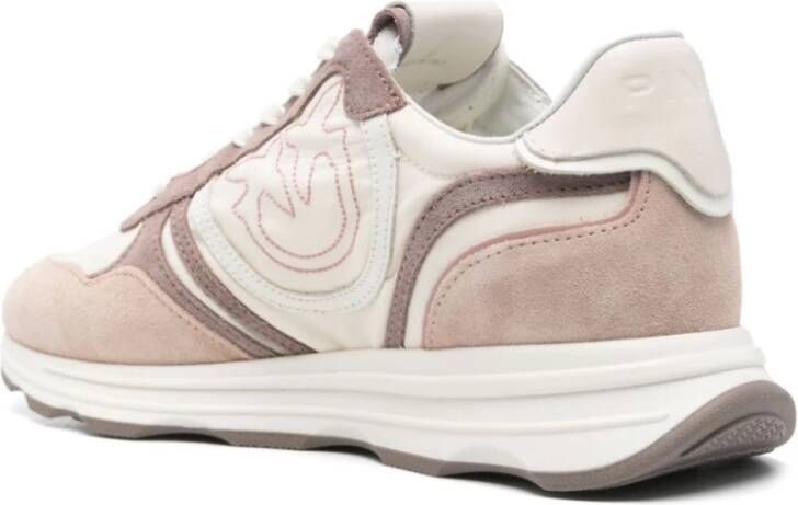 pinko Beige Sneakers met Logo Patch Beige Dames