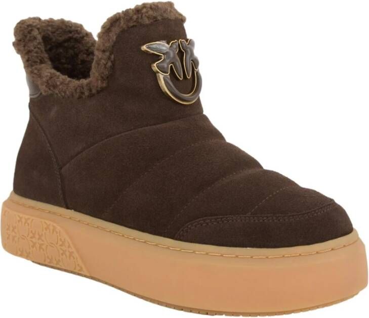 pinko Bruine Bootie Enkellaarzen Brown Dames