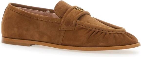 pinko Bruine Loafers met Love Birds Logo Brown Dames