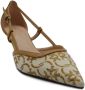 Pinko Love Birds Monogram Jacquard Pumps Beige Dames - Thumbnail 2