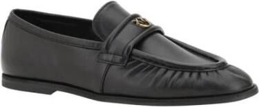 pinko Elegante leren loafers met blokhak Black Dames