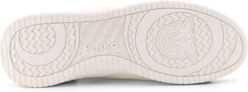 pinko Gebreide en leren sneakers White Dames