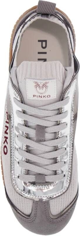 pinko Gebreide Sneakers met Suède Details Gray Dames