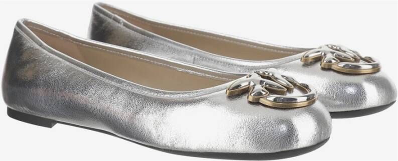 pinko Gelamineerde leren balletflats Love Birds Gray Dames