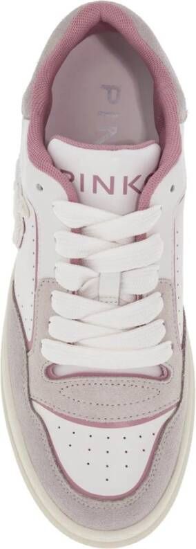 pinko Geperforeerde leren sneakers met Love Birds White Dames